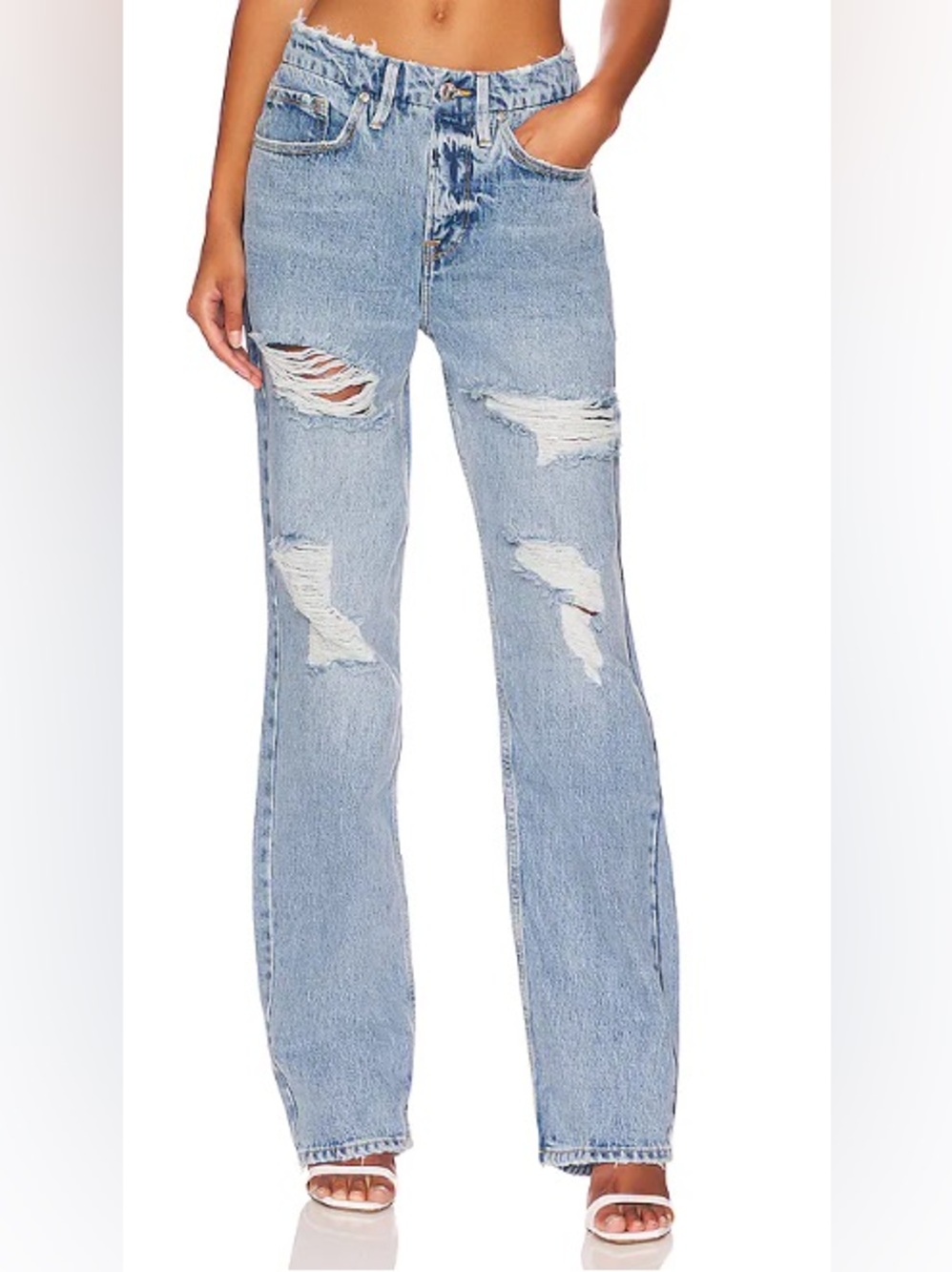 Good American 90s Jeans with Destroyed Hem